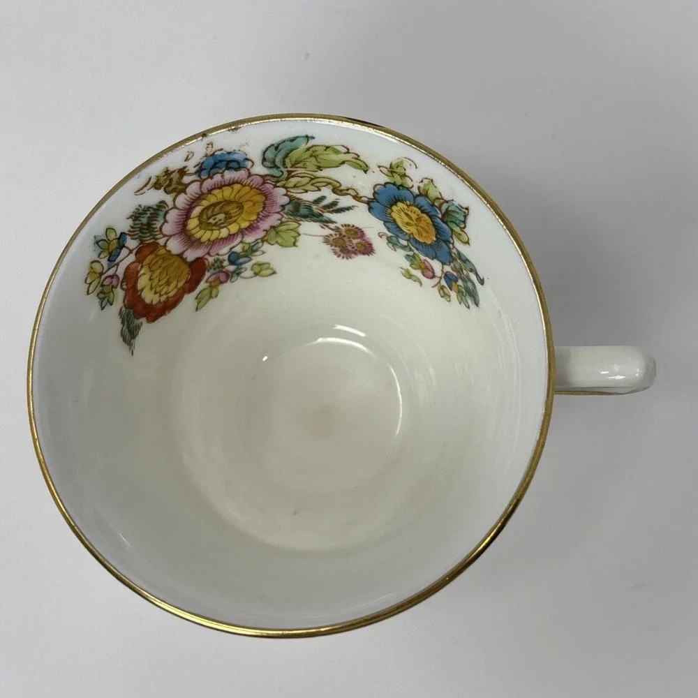 Hudson & Middleton Sutherland China Kiang Tea Cup Saucer Set Floral Gold Gilt‎